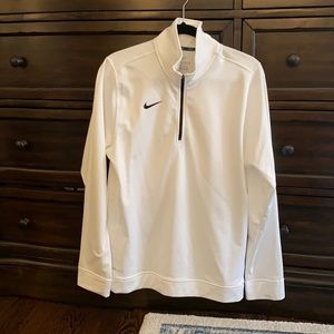Men’s White Nike Quarter Zip Pullover